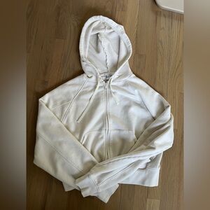 Beyond Yoga Cali Zip-up Hoodie Washed Vintage White M French Terry Cotton